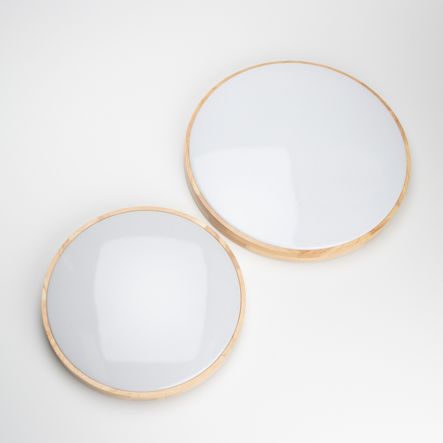 Brilagi - LED aptumšojams griestu gaismeklis PINE LED/60W/230V, koka, diametrs 52 cm, 3000-6500K + tālvadības pults