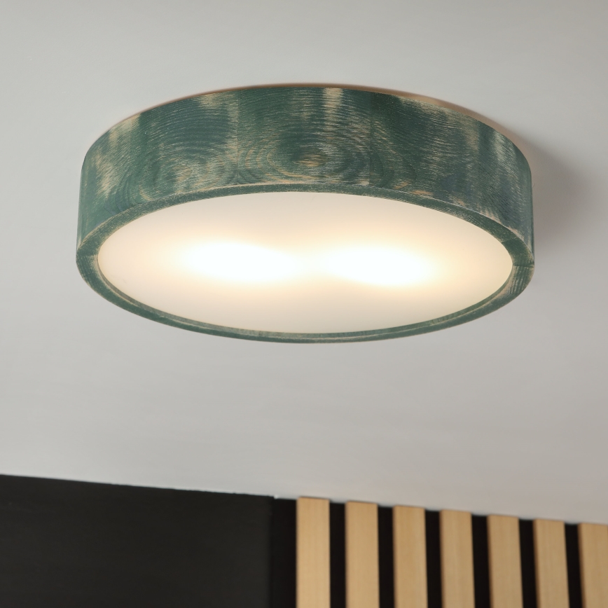 Brilagi - PINO griestu lampa 2xE27/15W/230V priede/zaļa Ø 37,5 cm