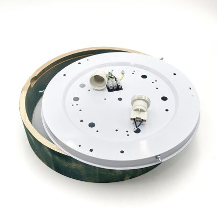 Brilagi - PINO griestu lampa 2xE27/15W/230V priede/zaļa Ø 37,5 cm