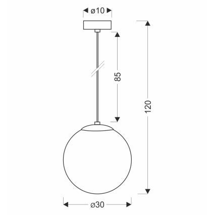 BRILAGI - POLOS pakaramā lampa ar vadu 1xE27/40W/230V Ø 30 cm melna