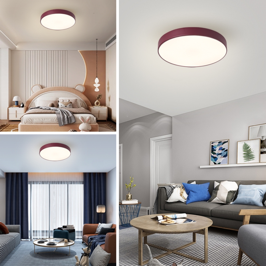 Brilagi - LED griestu gaismeklis POOL LED/60W/230V 3000/4000/6000K Ø 50 cm vīnsarkans