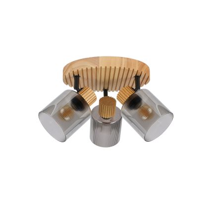 Brilagi - Punktveida gaismeklis HYGGE 3xE14/15W/230V koka/dūmaina