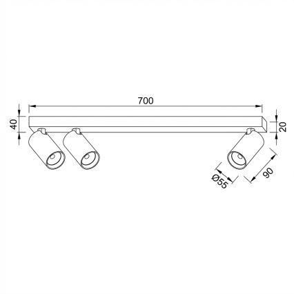 Brilagi - Punktveida gaismeklis SELE LONG 3xGU10/30W/230V balts