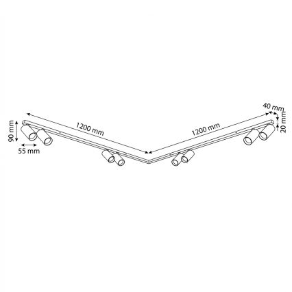 Brilagi - Punktveida gaismeklis SELE LONG 8xGU10/30W/230V bēšs
