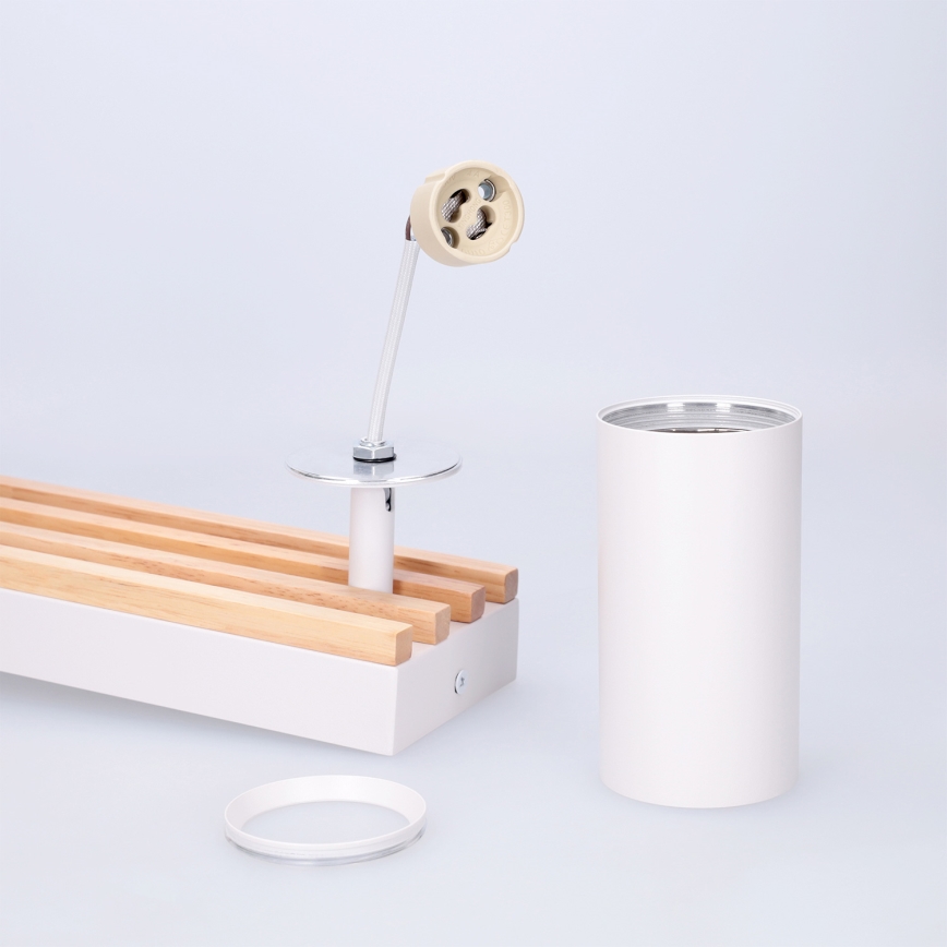 Brilagi - Punktveida gaismeklis SELE WOOD ACOUSTIC 4xGU10/30W/230V balts/koka
