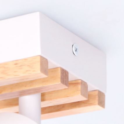 Brilagi - Punktveida gaismeklis SELE WOOD ACOUSTIC 4xGU10/30W/230V balts/koka