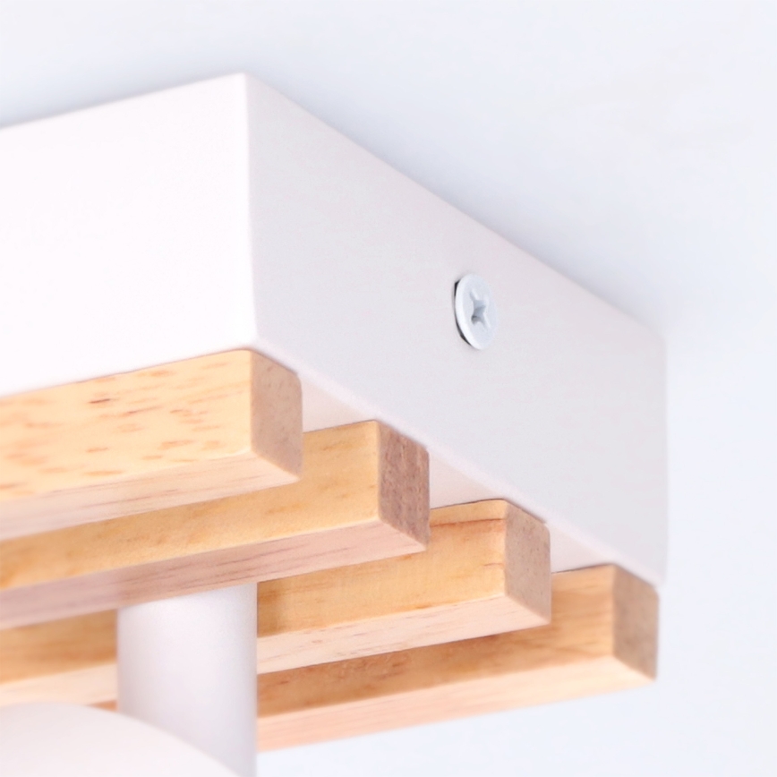 Brilagi - Punktveida gaismeklis SELE WOOD ACOUSTIC 4xGU10/30W/230V balts/koka