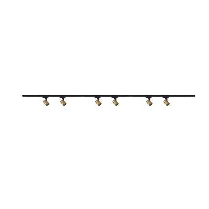Brilagi - Punktveida gaismeklis sliežu sistēmai HUSKY 6xGU10/10W/230V melns/zeltains