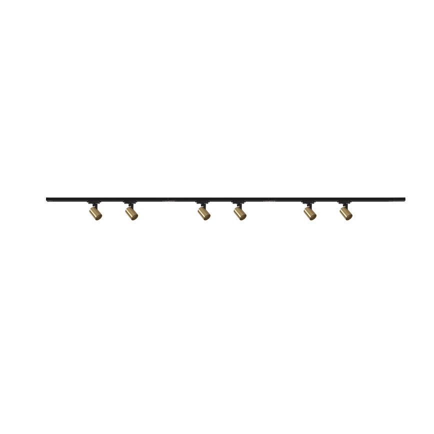 Brilagi - Punktveida gaismeklis sliežu sistēmai HUSKY 6xGU10/10W/230V melns/zeltains