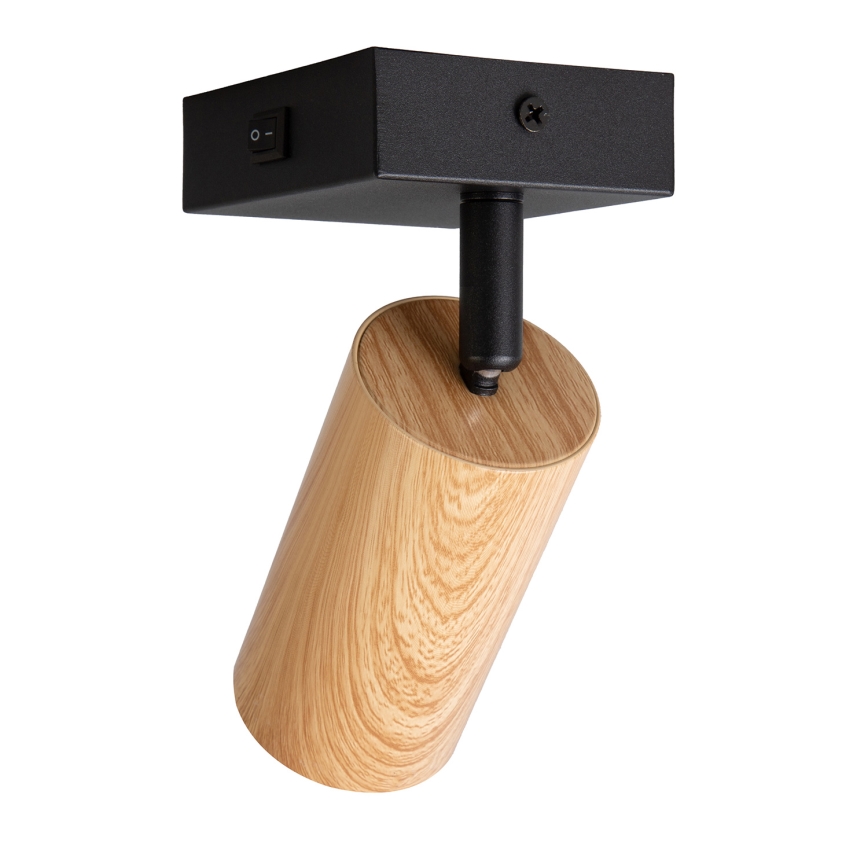 BRILAGI - Sienas punktveida gaismeklis ar slēdzi SELE 1xGU10/30W/230V melna/ozola dekors