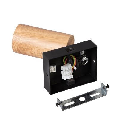 BRILAGI - Sienas punktveida gaismeklis ar slēdzi SELE 1xGU10/30W/230V melna/ozola dekors