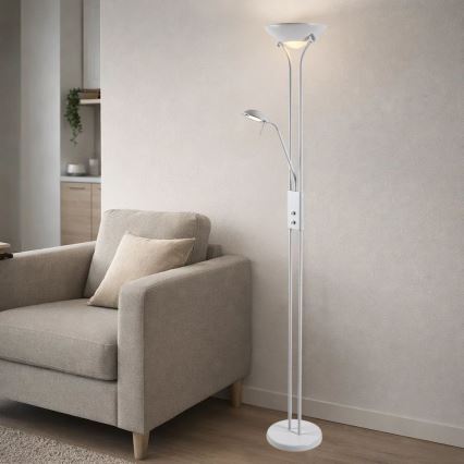 Brilagi - Regulējama grīdas lampa SCARLETT 1xR7s/230W/230V + 1xG9/40W balta