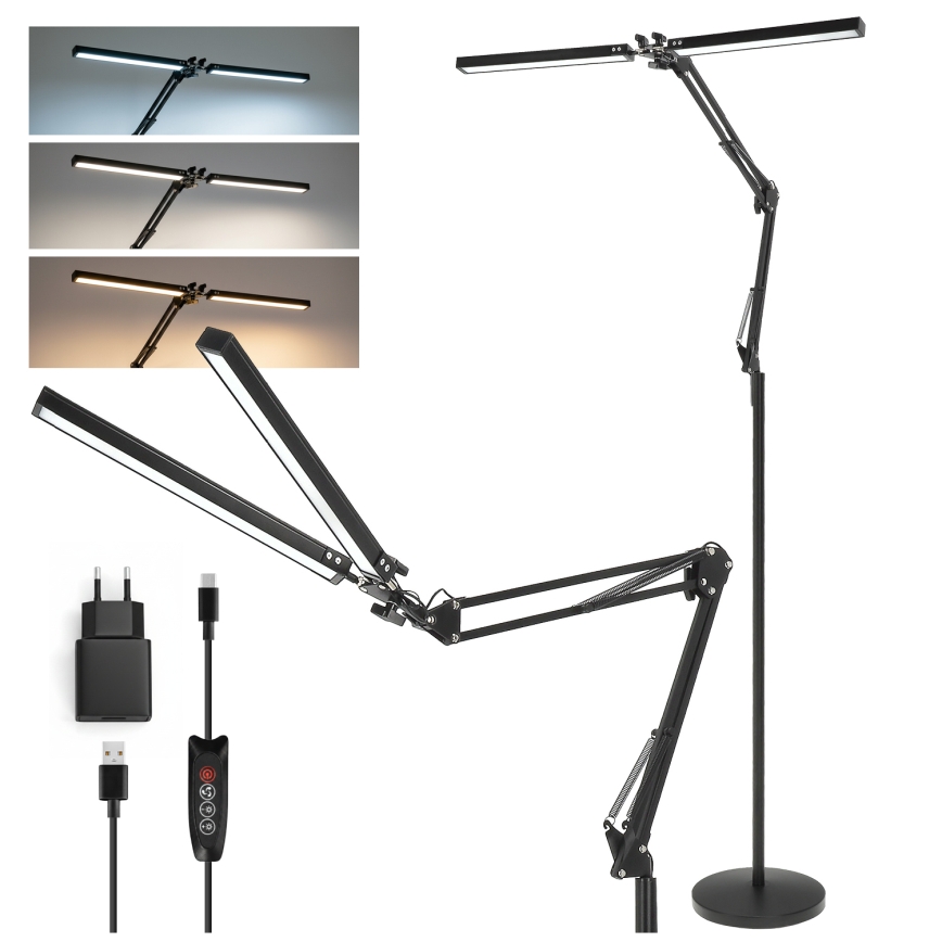 BRILAGI - Regulējama lokana LED stāvlampa VARIO LED/14W/230V 3000-6000K 157 cm melna