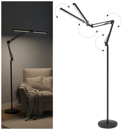 BRILAGI - Regulējama lokana LED stāvlampa VARIO LED/14W/230V 3000-6000K 157 cm melna