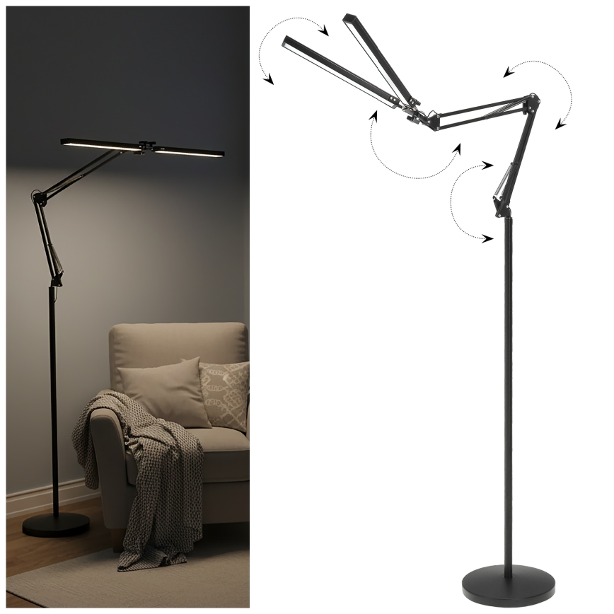 BRILAGI - Regulējama lokana LED stāvlampa VARIO LED/14W/230V 3000-6000K 157 cm melna