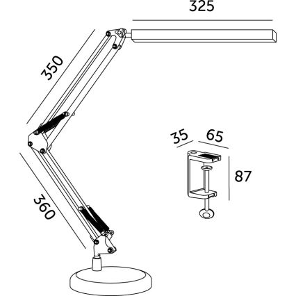 Brilagi - regulējama LED galda lampa 2 vienā USB VARIO LED/14W/5V 3000-6000K melna