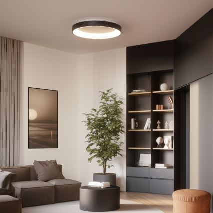 Brilagi - LED aptumšojams griestu gaismeklis FALCON II LED/99W/230V 3000-6500K Ø 60 cm melns + ar tālvadības pulti