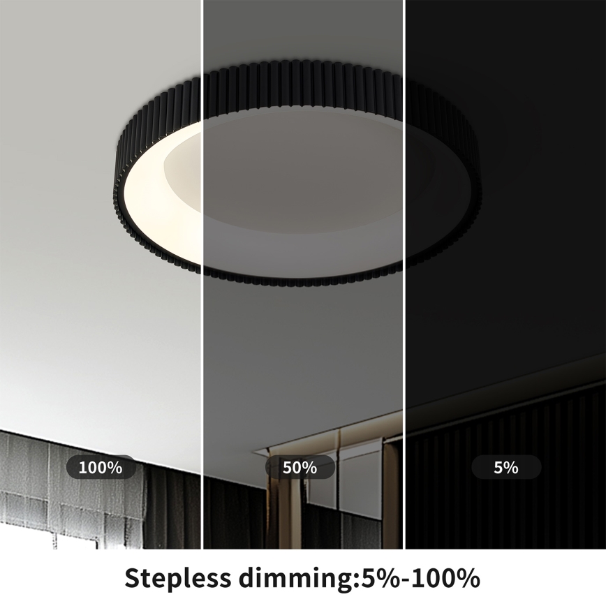 Brilagi - LED dimējams griestu gaismeklis FALCON MODERN LED/30W/230V 3000–6500K Ø 40 cm melns + tālvadības pults