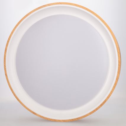 Brilagi - FLOCO LED griestu gaismeklis ar regulējamu spilgtumu LED/48W/230V Ø 40 cm koka dekors/balts + tālvadības pults