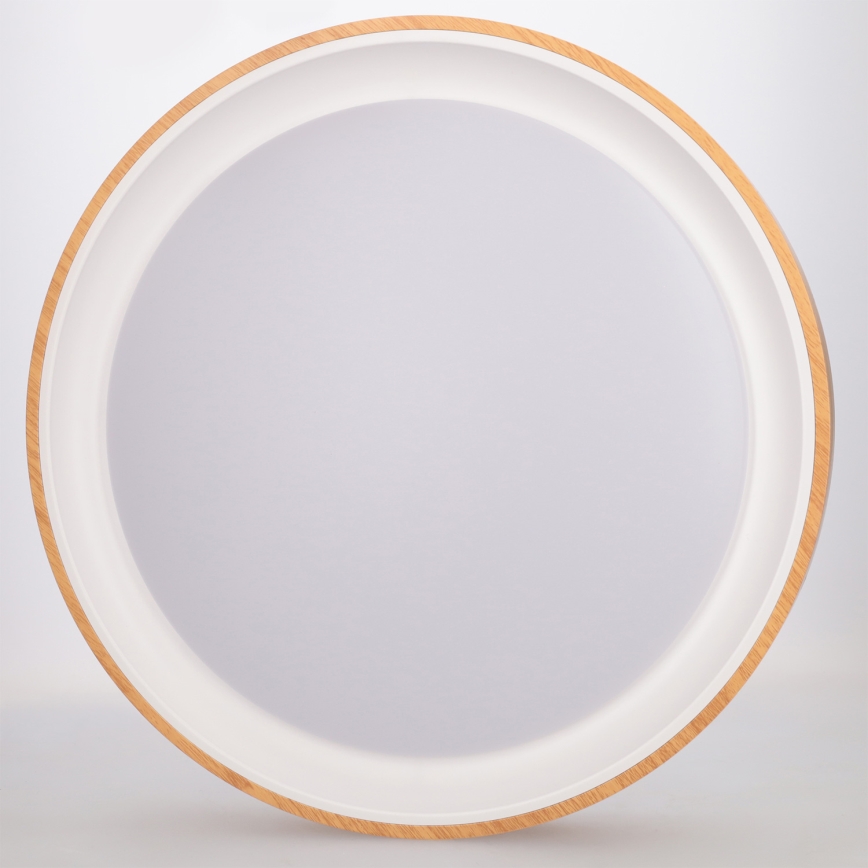 Brilagi - FLOCO LED griestu gaismeklis ar regulējamu spilgtumu LED/48W/230V Ø 40 cm koka dekors/balts + tālvadības pults