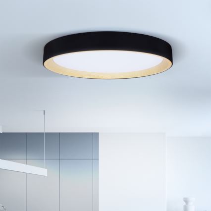 Brilagi - dimmējams griestu gaismeklis LARIOS LED/72W/230V 3000-6500K melns Ø 59 cm + ar tālvadības pulti