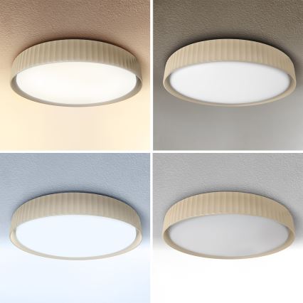 Brilagi - LUCIA LED aptumšojams griestu gaismeklis, 60 W, 230 V, 3000–6500 K, diametrs 59 cm, bēšs, ar tālvadības pulti