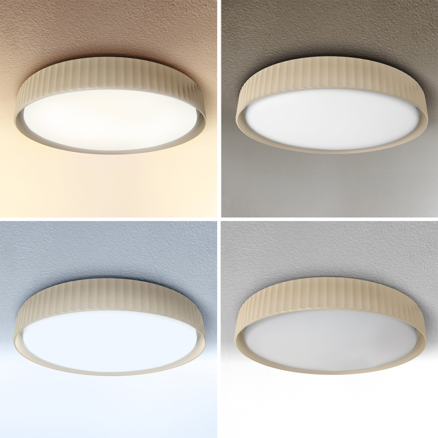 Brilagi - LUCIA LED aptumšojams griestu gaismeklis, 60 W, 230 V, 3000–6500 K, diametrs 59 cm, bēšs, ar tālvadības pulti