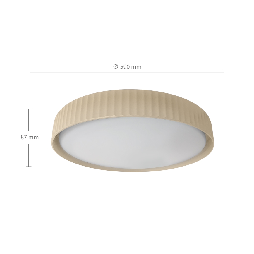 Brilagi - LUCIA LED aptumšojams griestu gaismeklis, 60 W, 230 V, 3000–6500 K, diametrs 59 cm, bēšs, ar tālvadības pulti