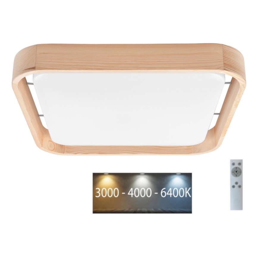 Brilagi - Regulējama LED griestu lampa MANAROLA CUBIC LED/24W/230V 45x45 cm 3000-6500K priede + tālvadības pults