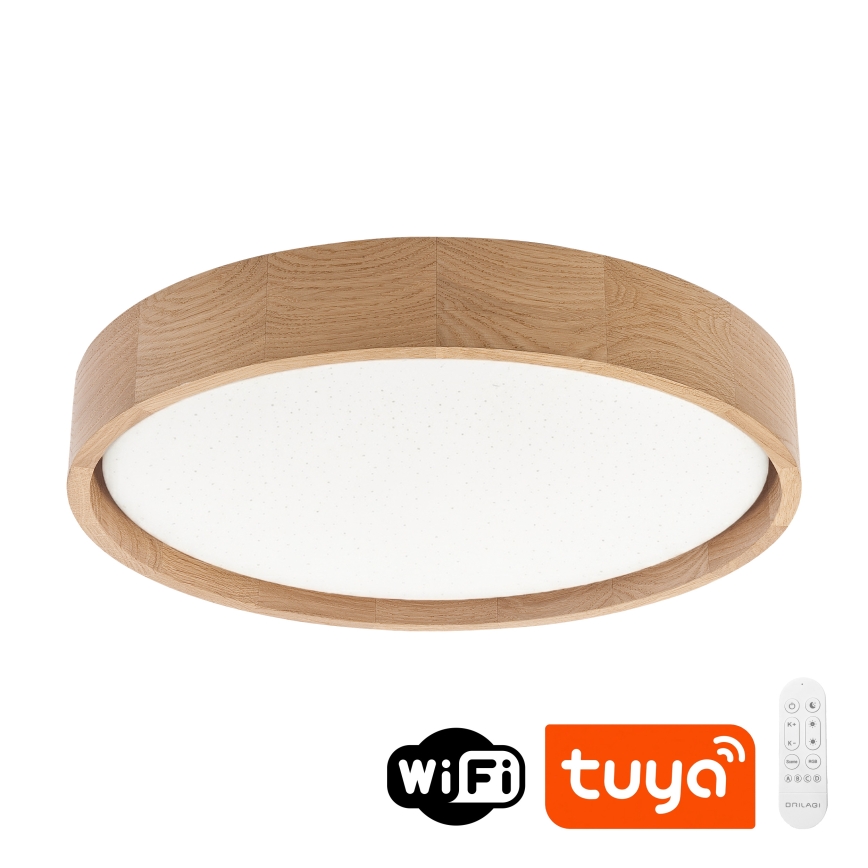 Brilagi - LED aptumšojama griestu lampa MANAROLA SMART STARS LED/24W/230V 3000-6000K Wi-Fi Tuya Beacon Ø 41 cm ozols + tālvadības pults