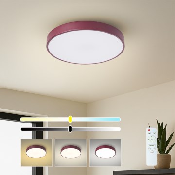 Brilagi - Regulējama LED griestu lampa POOL LED/36W/230V 3000-6000K Ø 30 cm, burgundijas krāsā + tālvadības pults