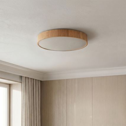 Brilagi - Regulējams LED griestu gaismeklis POOL LED/36W/230V 3000-6000K Ø 30 cm koka dekors + tālvadības pults