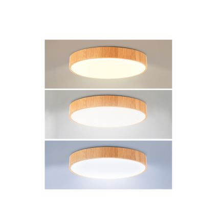 Brilagi - Regulējams LED griestu gaismeklis POOL LED/36W/230V 3000-6000K Ø 30 cm koka dekors + tālvadības pults