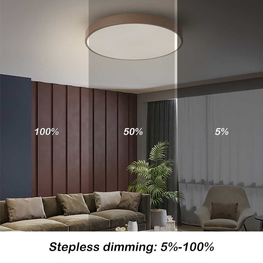 Brilagi - LED regulējama griestu lampa POOL LED/60W/230V 3000-6000K Ø 50 cm brūna + tālvadības pults
