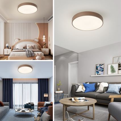 Brilagi - LED regulējama griestu lampa POOL LED/60W/230V 3000-6000K Ø 50 cm brūna + tālvadības pults