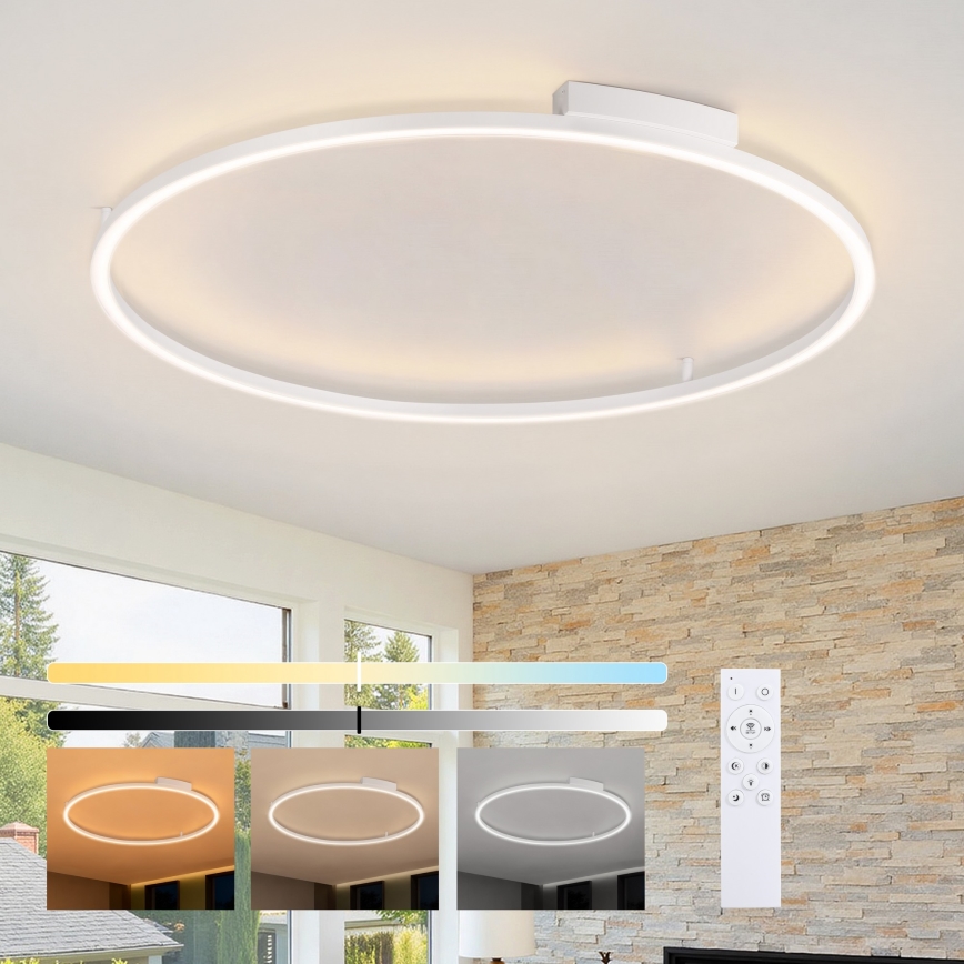 Brilagi - regulējama LED griestu lampa PORTOFINO LED/85W/230V 3000-6000K Ø 120 cm balta + tālvadība
