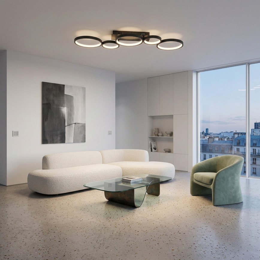 Brilagi - LED dimējams griestu gaismeklis RINGO LED/34W/230V 3000-6000K 28x84 cm melns + tālvadības pults