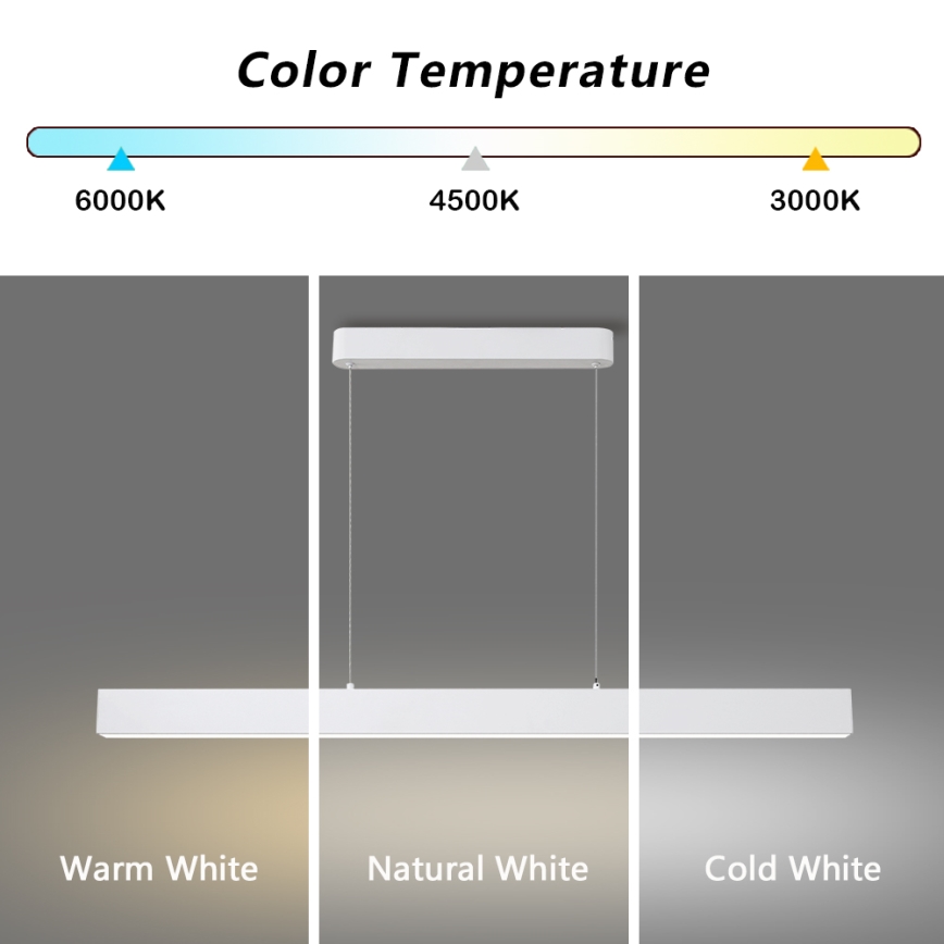 Brilagi - Regulējama LED piekaramā lampa uz kabeļa SLEEKLINE SMART LED/40W/230V 3000-6000K Wi-Fi Tuya balta + tālvadība