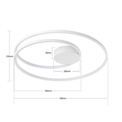 Brilagi - TWISTER LED dimējama griestu lampa LED/75W/230V 3000-6000K Ø 70 cm balta + ar tālvadību
