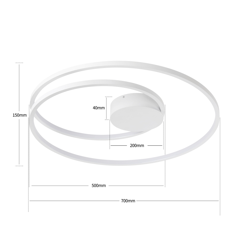 Brilagi - TWISTER LED dimējama griestu lampa LED/75W/230V 3000-6000K Ø 70 cm balta + ar tālvadību