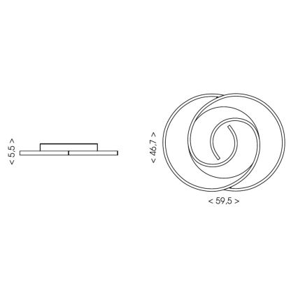 Brilagi - Regulējams LED griestu gaismeklis VELO XL LED/83W/230V 3000-6500K 46,7x59,5 cm + tālvadības pults