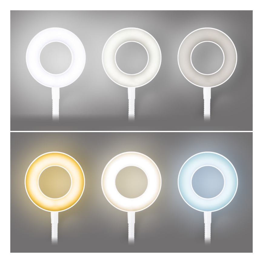 Brilagi - regulējama LED lampa ar klipsi ORBELA LED/8W/5V 3000/4000/5000K balta