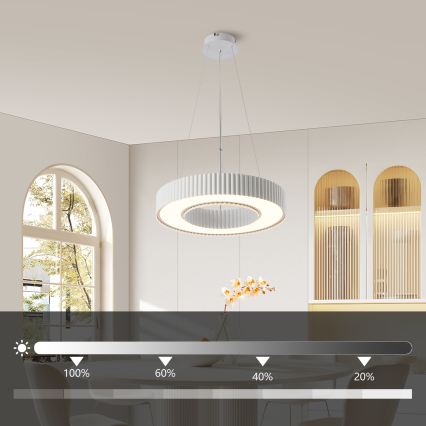 Brilagi - LED regulējama pakaramā lampa uz troses LUMIX LED/48W/230V 3000-6000K balta Ø 50 cm + tālvadības pults
