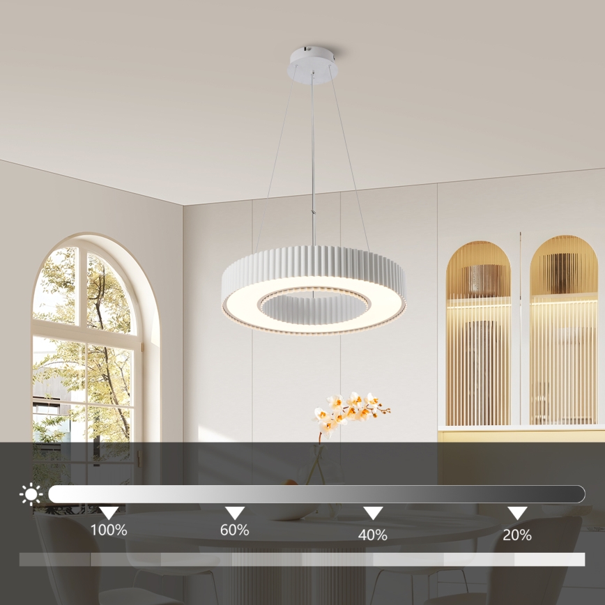 Brilagi - LED regulējama pakaramā lampa uz troses LUMIX LED/48W/230V 3000-6000K balta Ø 50 cm + tālvadības pults