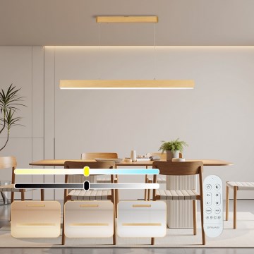 Brilagi - Regulējama LED lustra SLEEKLINE SMART LED/40W/230V Wi‑Fi Tuya, ozola dekors + tālvadības pults