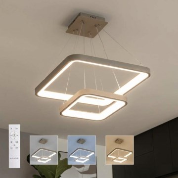 BRILAGI - regulējama LED lustra uz kabeļa FALCON SLIM LED/78W/230V 3000-6500K 50x50 cm bēša + ar tālvadības pulti