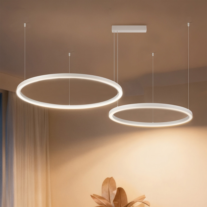 Brilagi - LED aptumšojama lustra uz troses PORTOFINO LED/98W/230V 3000-6000K balta + ar tālvadības pulti