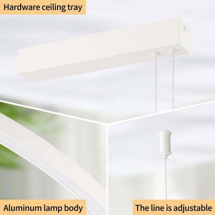 Brilagi - LED aptumšojama lustra uz troses PORTOFINO LED/98W/230V 3000-6000K balta + ar tālvadības pulti