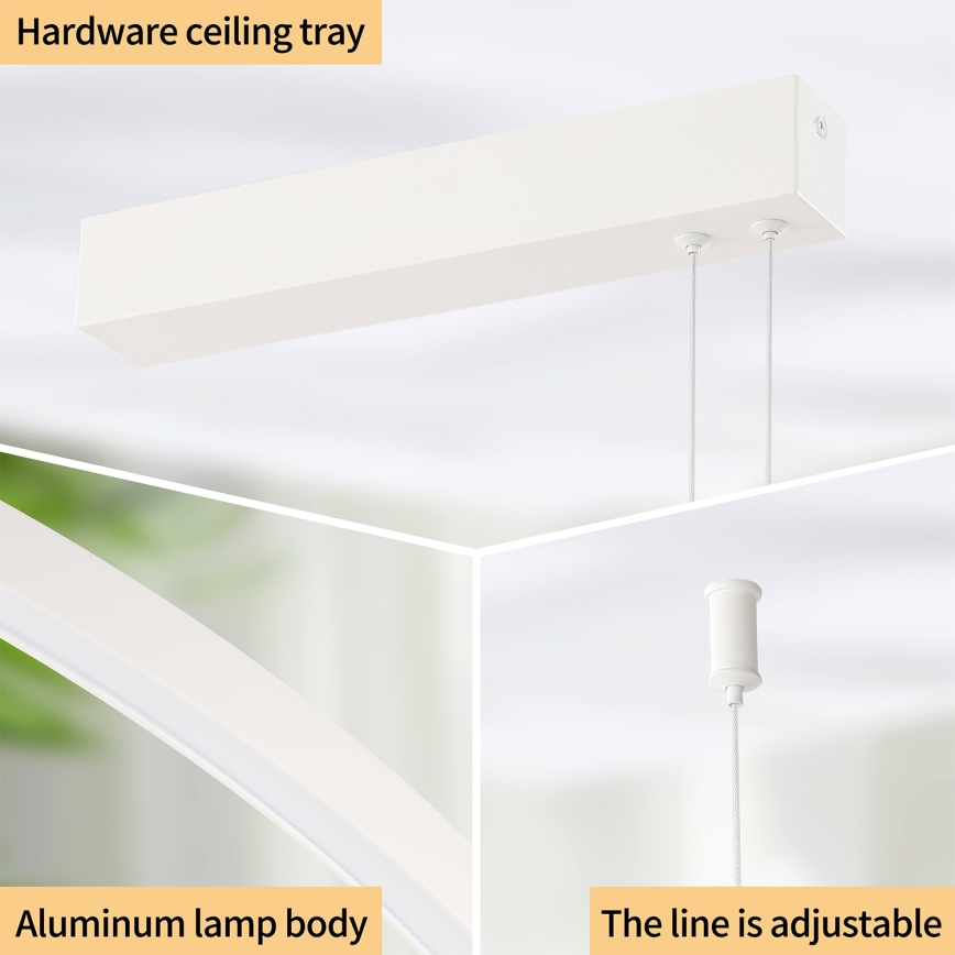 Brilagi - LED aptumšojama lustra uz troses PORTOFINO LED/98W/230V 3000-6000K balta + ar tālvadības pulti