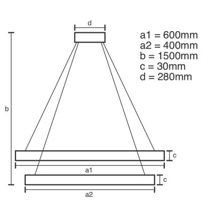 Brilagi - regulējama LED lustra uz troses COSMOWAVE LED/115W/230V 3000-6500K + tālvadības pults